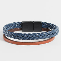Black Needle - Bracelet Bleu Marine Marron