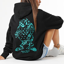 Looney Tunes - Sweat Capuche Femme Bandana Taz Noir Bleu Turquoise