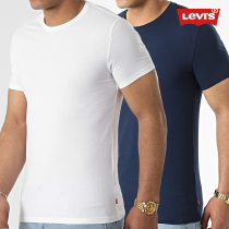 Levi's - Lot De 2 Tee Shirts Crew Neck Slim 79541 Blanc Bleu Marine