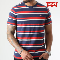 Levi's - Tee Shirt A Rayures 56605 Bleu Marine Rouge Blanc