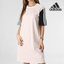 Adidas Sportswear - Robe Tee Shirt Femme 3 Stripes IC1462 Rose