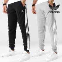 Adidas Originals - Lot De 2 Pantalons Joggings A Bandes GN-3458-GN3530 Noir-Gris Chiné