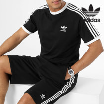 Adidas Originals - Ensemble Tee Shirt Et Short Jogging A Bandes GN3495 DH5798 Noir