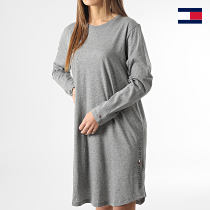 Tommy Hilfiger - Robe Tee Shirt Manches Longues Femme Nightdress 3835 Gris Chiné