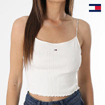 Tommy Jeans - Crop Top Femme Pointelle 6109 Blanc