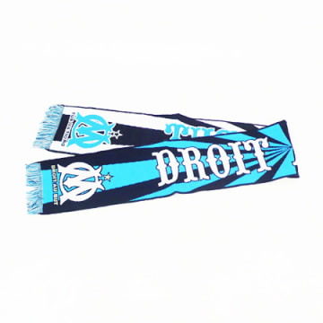 Écharpe Supporter OM - Olympique De Marseille - Bleu Et Blanc - Motif Fuck