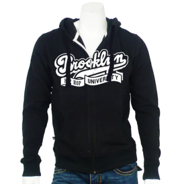 Cagoule Unisexe Zippée Double Couche - Coupe-vent Chaude, Style Hip-hop Noir, Pour Sport Et Quotidien