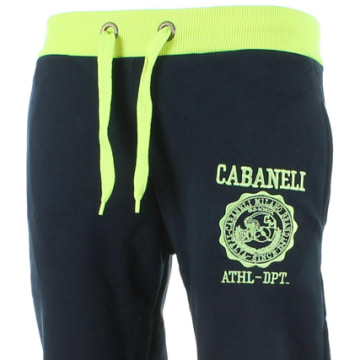 Cabaneli Pantalon Jogging Cabaneli PL05 Bleu Marine Typo