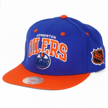 Casquette D'Hiver Mitchell & Ness Houston Oilers - Bonnet NFL Vintage - Bleu/Gris