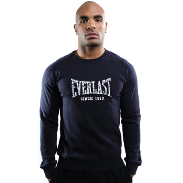 Sweat-shirt Everlast Noir Homme – Taille M, Polaire Col Rond, Logo, Gym Et Training