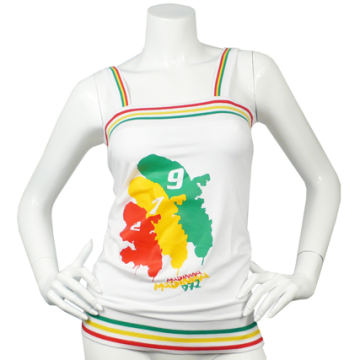 T-shirt Martinique 972 Madinina - Blanc Et Or Métallisé - Dashop