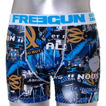 Freegun Boxer Freegun OM Deg Bleu Ceinture Blanche Typo Bleu LaBoutiqueOfficielle