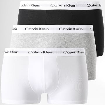  Calvin Klein - Lot de 3 Boxers Coton Stretch U2664G Noir Blanc Gris