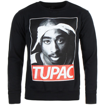 Tupac - Felpa girocollo Tupac Portrait Nero
