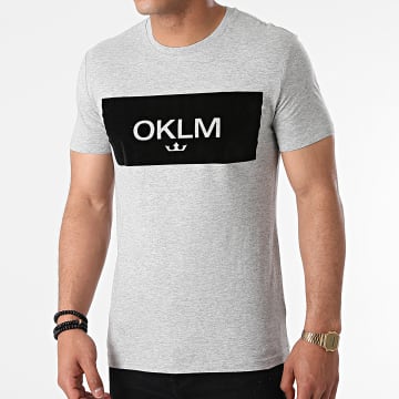  OKLM - Tee Shirt Small Crown Gris Typo Noir