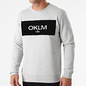  OKLM - Sweat Crewneck Small Crown Gris Typo Noir