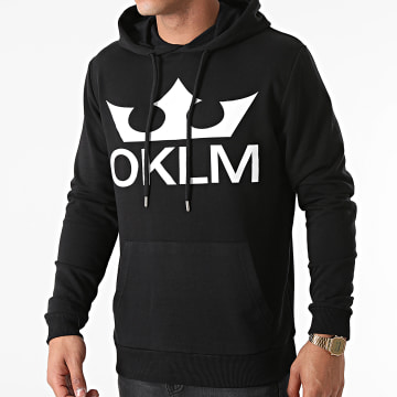  OKLM - Sweat Capuche Big Logo Noir Typo Blanc
