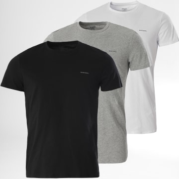  Diesel - Lot De 3 Tee Shirts Jake Round Neck Blanc Gris Chiné Noir