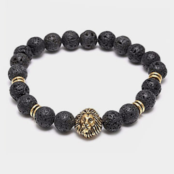  California Jewels - Bracelet Lava Stones Lion Noir