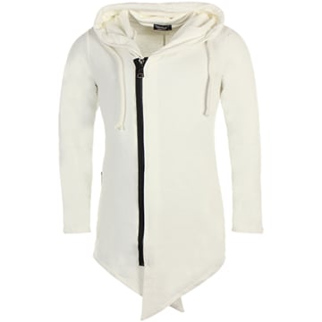 Lacoste Sweatshirt à capuche zippé blanc en molleton