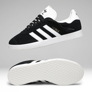 Adidas Originals - Zapatillas Gazelle BB5476 Core Black White Gold Metallic