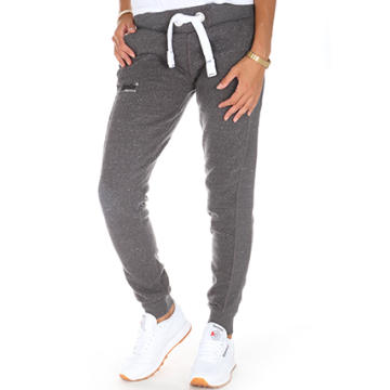 Superdry Pantalon Jogging Femme Orange Label Slim Gris Anthracite LaBoutiqueOfficielle