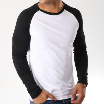  LBO - Tee Shirt Manches Longues Raglan 35-1 Noir Blanc