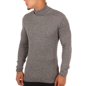 Pull Col Roulé Brave Soul Pour Homme - Coton, Couleur Chocolat, Coupe Classique, Ourlets Côtelés, Taille L - 3
