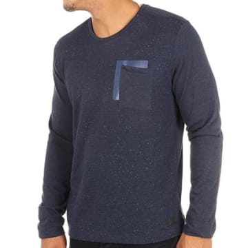 Tee-shirt 100% Lin SUNSPEL Bleu Marine - Taille L, Neuf Sans étiquettes
