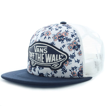 Vans Casquette Trucker Femme Beach Girl Blanc Bleu Marine Floral LaBoutiqueOfficielle