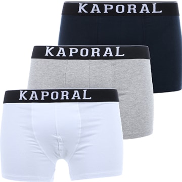  Kaporal - Lot De 3 Boxers Quad Noir Blanc Gris Chiné