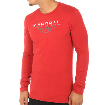 T-shirt Kaporal Red Line Noir à Strass — Manches Longues, Taille M, 100% Coton