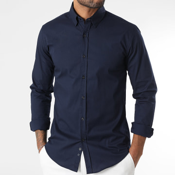 LBO - Slim Fit Overhemd met lange mouwen 293 marineblauw