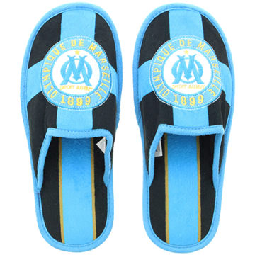 Chaussons Olympique De Marseille Officiels - Supporteur OM, Matière Polyester, Logo Brodé