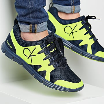 Calvin Klein Baskets Murphy Mesh Navy Yellow Fluo LaBoutiqueOfficielle