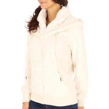 Urban Classics Sweat à Capuche Polaire Zippé Femme - Doux Et Chaud Avec Poches Et Thumbholes