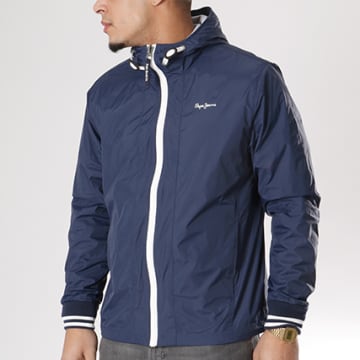 Pepe Jeans - Veste Zipp?�e Capuche Agar Bleu Marine - LaBoutiqueOfficielle.com