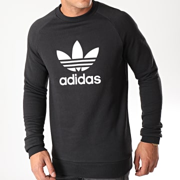 Adidas Originals Sweat Crewneck Trefoil CW1235 Noir Blanc LaBoutiqueOfficielle
