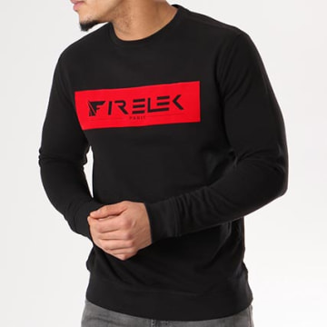 Firelek - Sudadera cuello redondo Logo Fieltro Negro