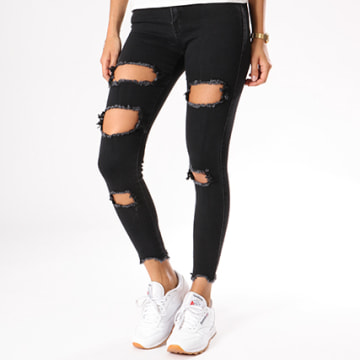 Girls Outfit Jean Skinny Troue Femme 25196 Noir LaBoutiqueOfficielle