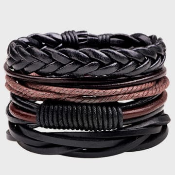  California Jewels - Lot De 5 Bracelets Weave Noir Marron