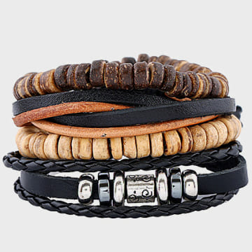  California Jewels - Lot De 4 Bracelets Mix Noir Marron