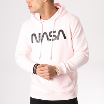 NASA - Felpa con cappuccio Worm Logo Rosa Nero