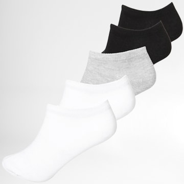 Urban Classics - Confezione da 5 paia di calzini neri bianchi grigi Heather