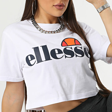 Ellesse - Tee Shirt Crop Femme Alberta Blanc
