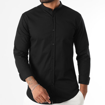 LBO - Camisa Manga Larga Slim Fit Cuello Mao 403 Negro