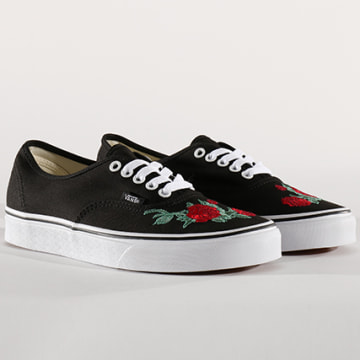 Rose Rouge Vans Old Skool Noir Rose Vans Baskets Authentic Rose