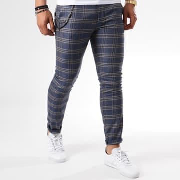 Homme Pantalon élégant à carreaux Bleu foncé Bolf 0040 BLEU MARINE Homme Pantalon élégant à carreaux Bleu foncé Bolf 0040 BLEU MARINE