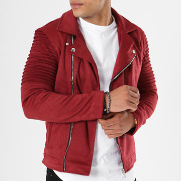 John H Veste Biker Suedine 7652 Bordeaux LaBoutiqueOfficielle