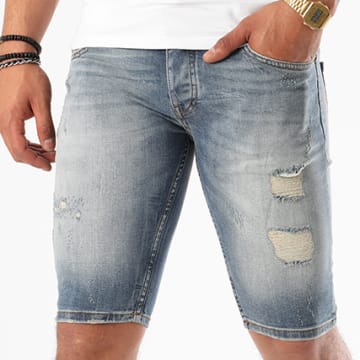 Short En Jean Délavé Denim & Co. - Taille 8 - Coupe Régulière - Effets Usés Et Déchirés - Neuf Sans étiquettes